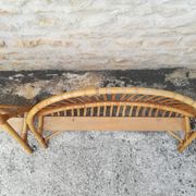Tête et pied de lit corbeille en rotin