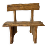 Brutalist low chair in solid wood
