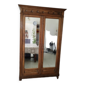 Antique solid wood wardrobe