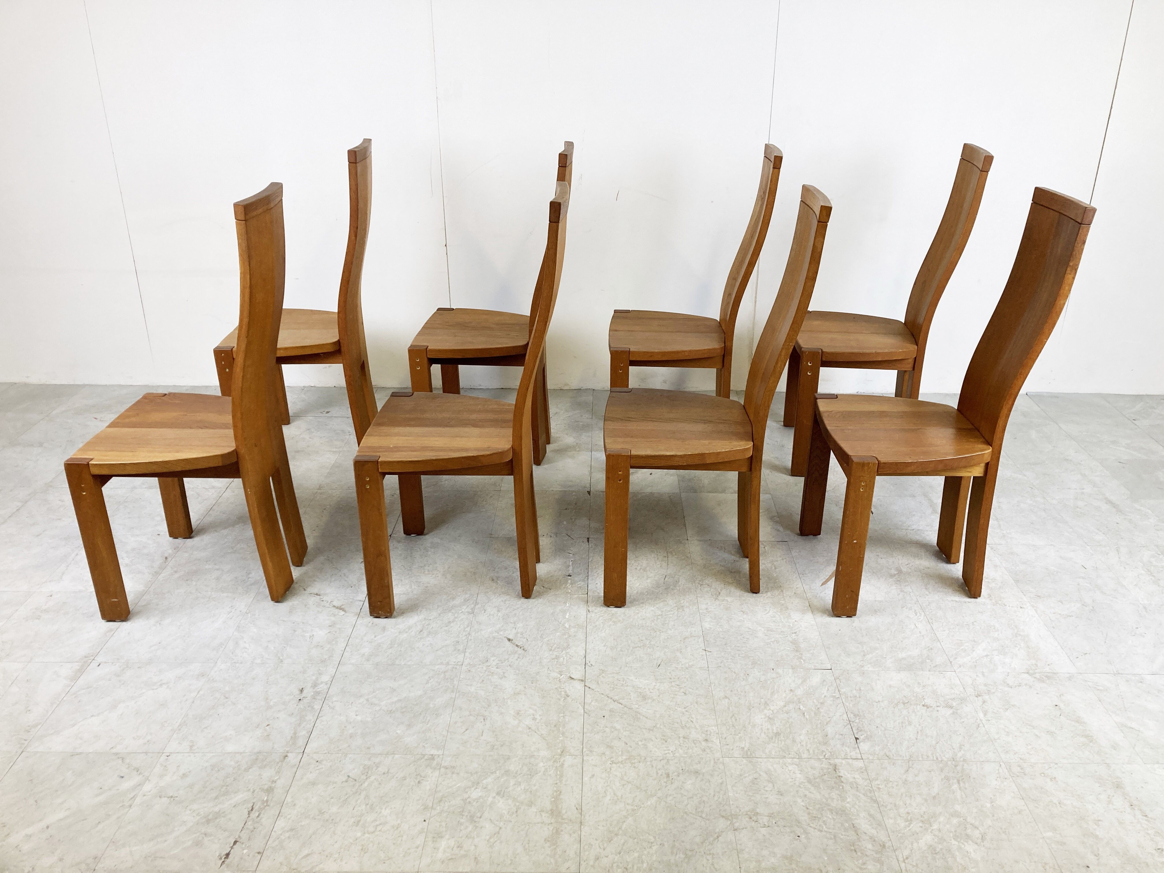 Set of 8 dining chairs by Rob & Dries van den Berghe, 1980s