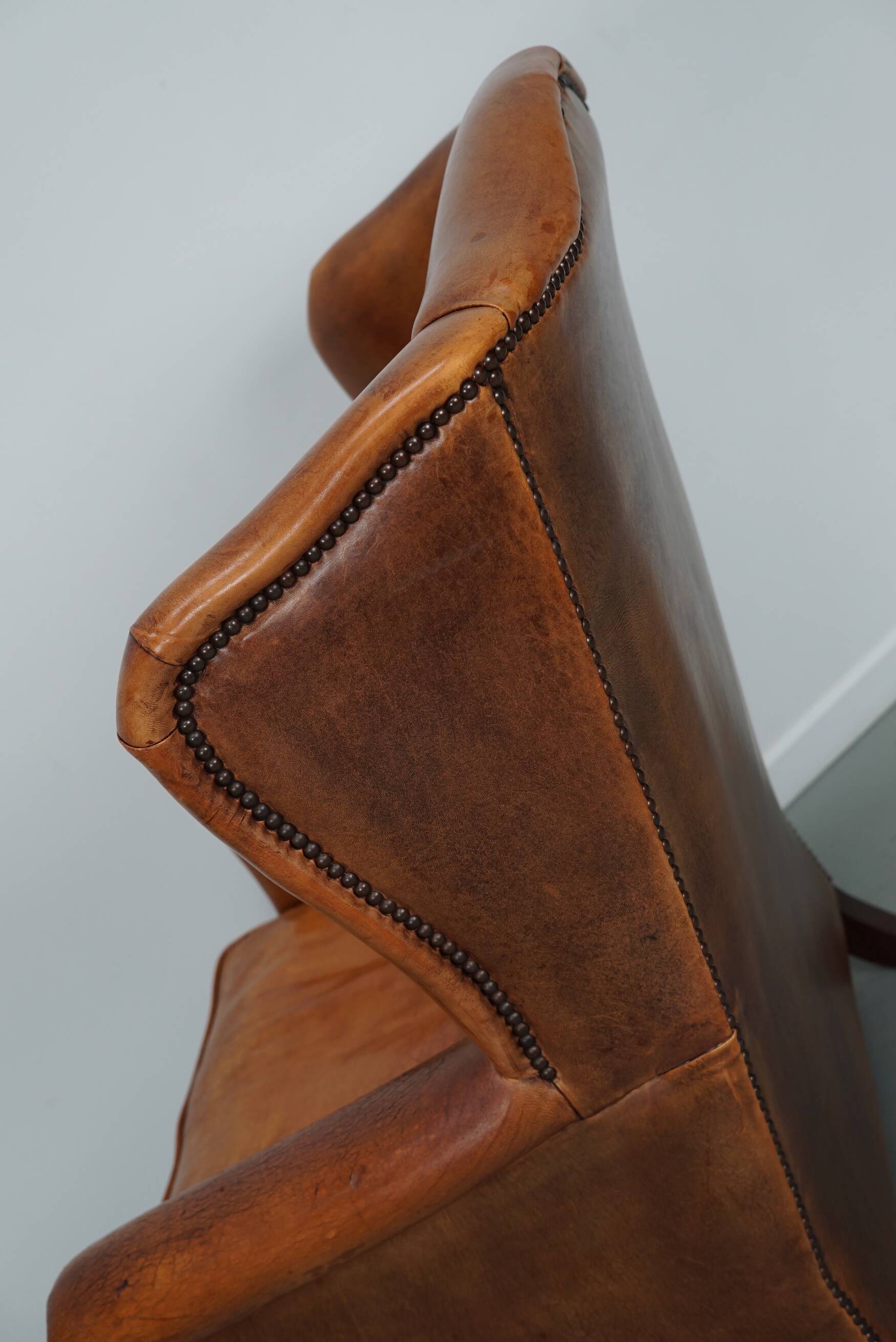 Vintage Dutch Cognac Colored Leather Club Chair