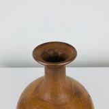 Vintage ceramic vase, brown and white.