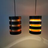 Two very rare Eiffel Hanging Lamps designed by Jo Hammerborg in 1966 for Fog & Mørup, Denmark