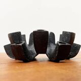 Brutalist cast iron candlestick from mid-century Japan by Jens H. Quistgaard, 1960s.