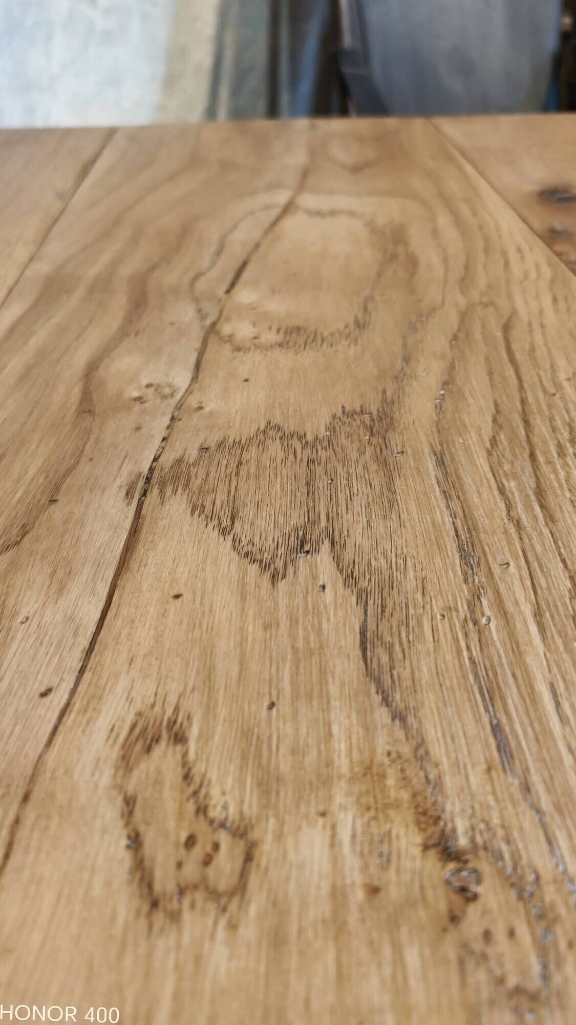 Large authentic farmhouse table made of solid French oak.