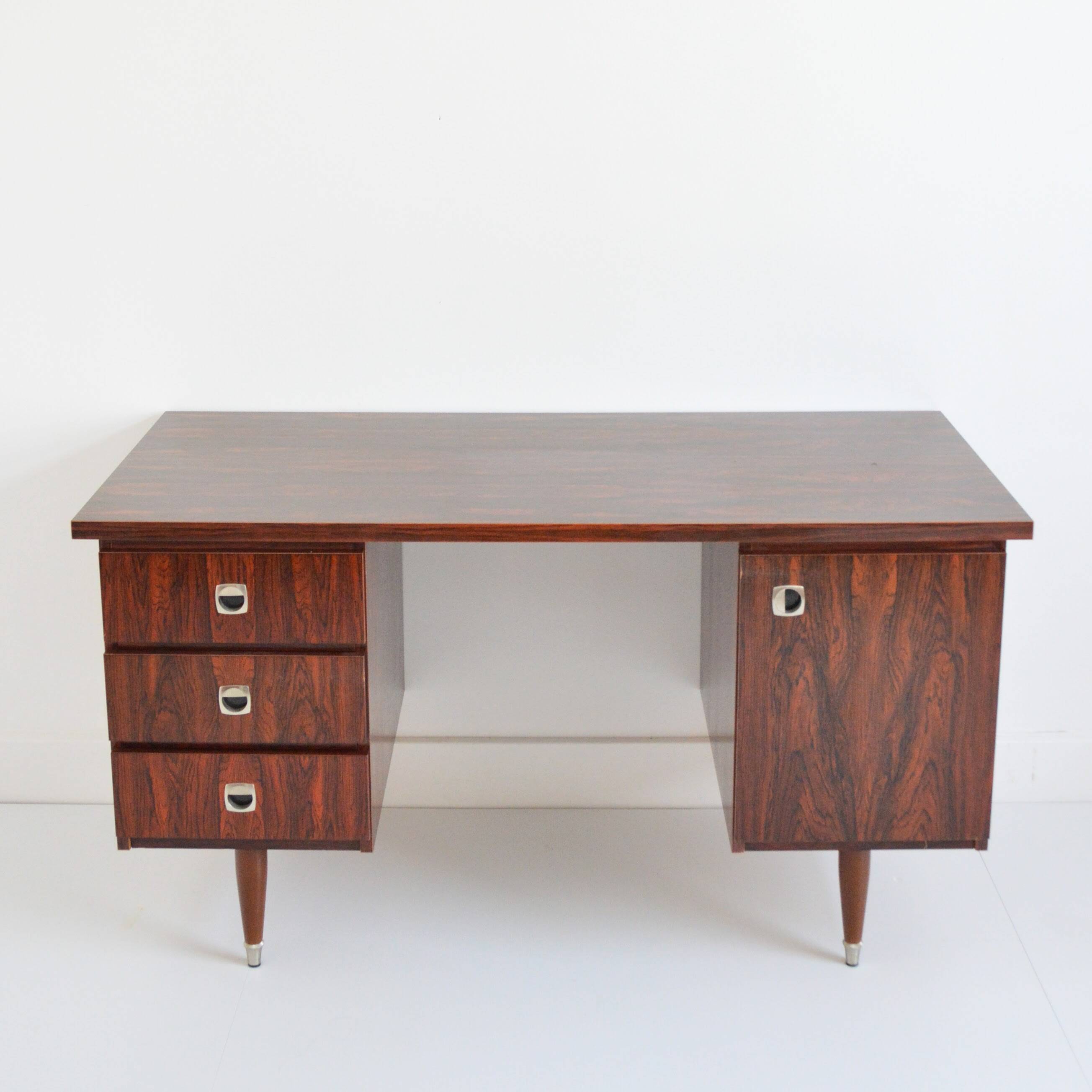 Scandinavian rosewood desk 1960 vintage