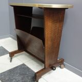 Pink formica magazine table 1950s