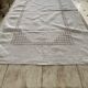 Antique tablecloth, English embroidery and "CD" monogram - 120x75 cm - Linen