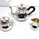3-piece silver and ebony tea set