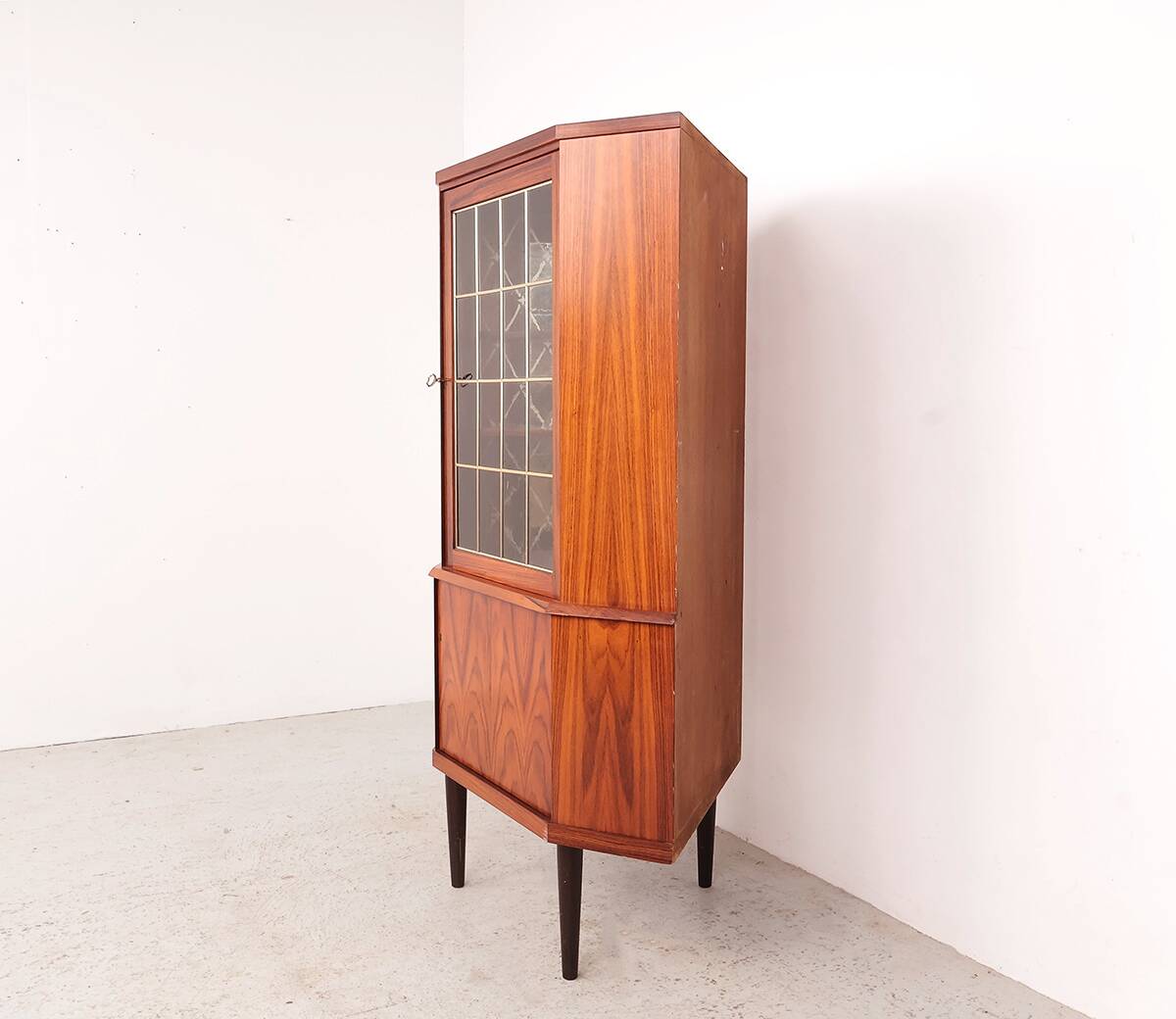 Danish rosewood corner display cabinet, 1960s
