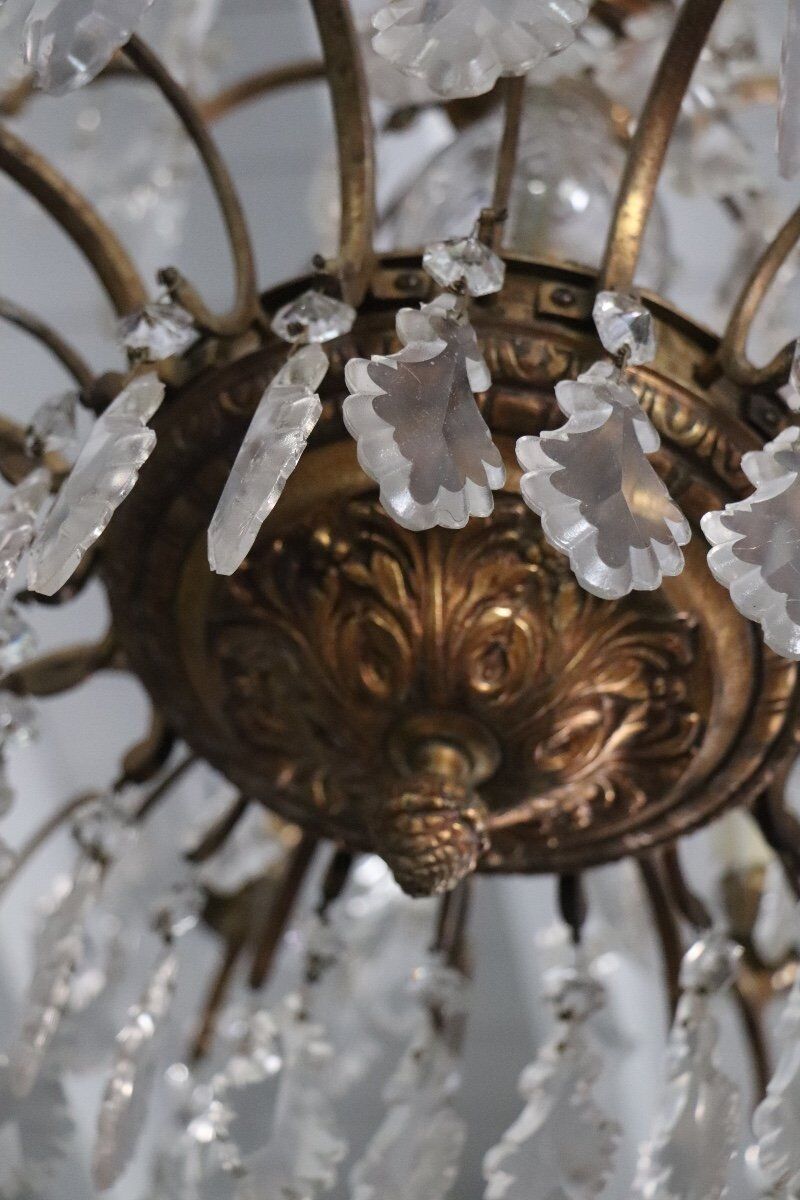 Lustre En Bronze Et Pampilles XIXème | Selency