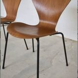 Chaises de salle à manger modèle 3107 en teck par Arne Jacobsen pour Fritz Hansen, lot de 2