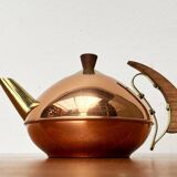 Metal and teak teapot from the mid-century, 1960s.
