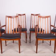 Mid Century Teak & Leather Dining Chairs by Leslie Dandy for G-Plan, 1960