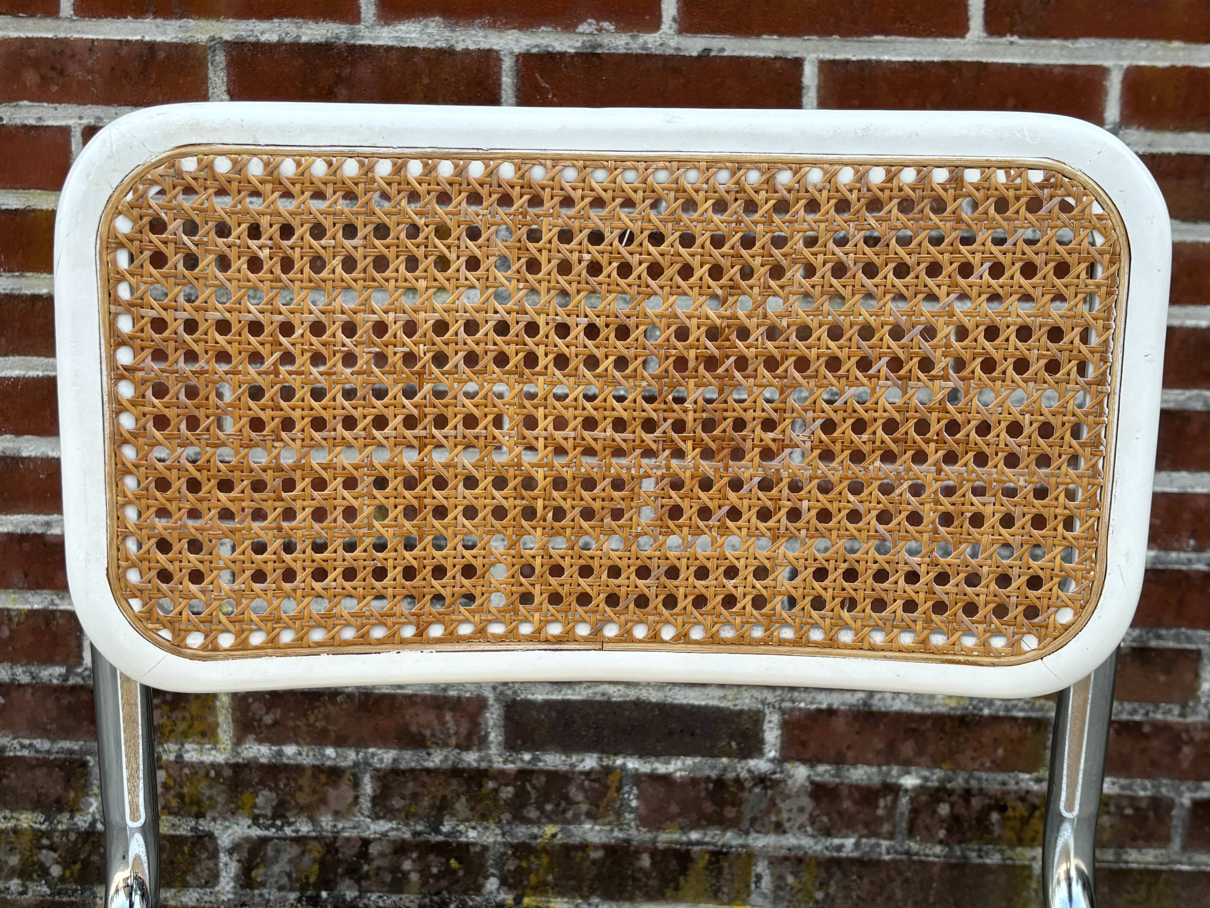 Cesca design chair model b32 in chrome white