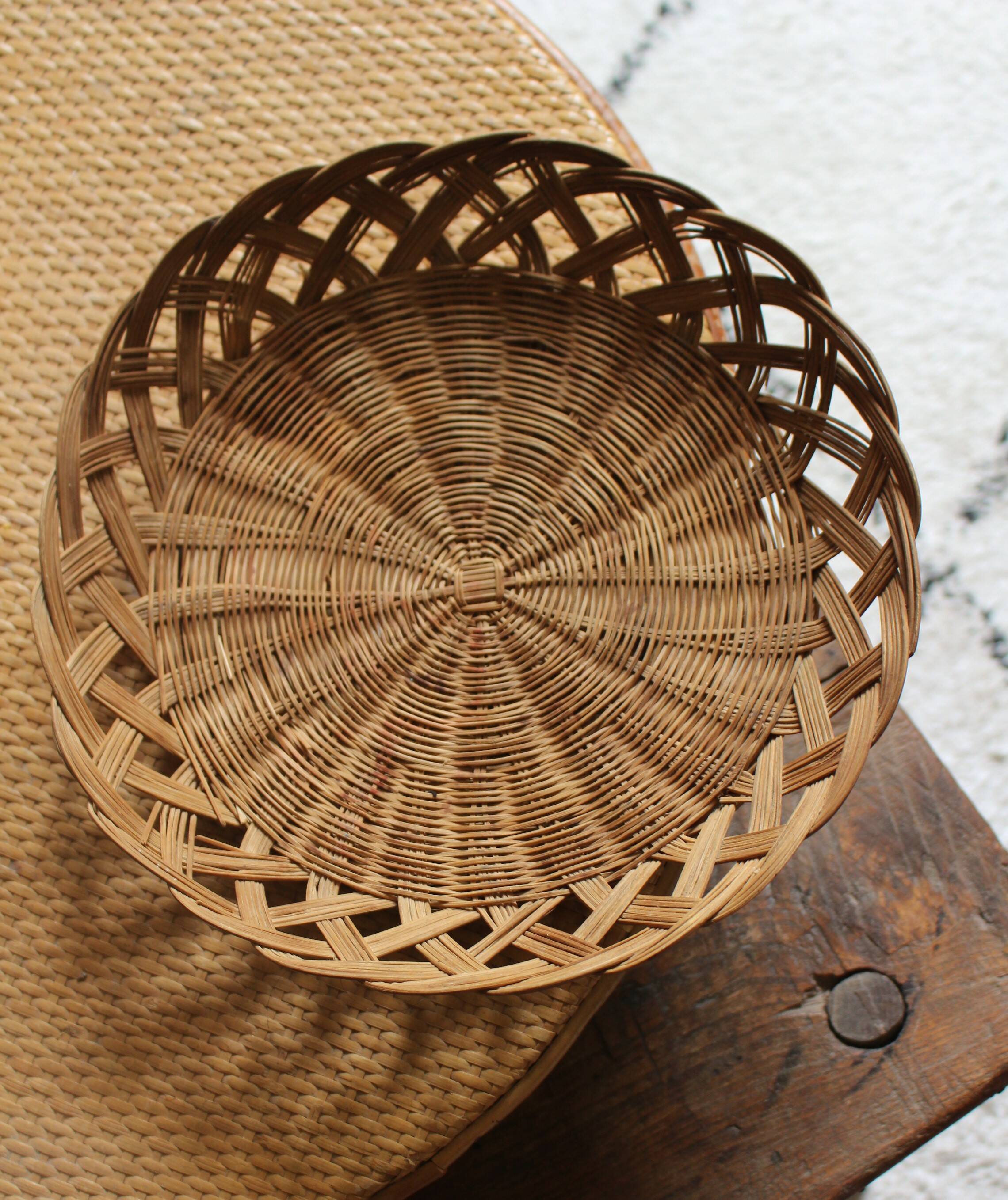 Vintage twisted wicker basket