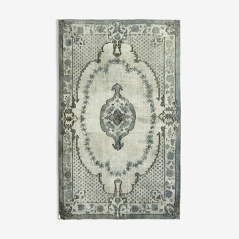 Tapis anatolien tissé à la main années 1970 177 cm x 283 cm tapis gris