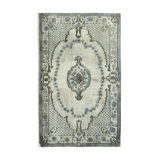 Handwoven overdyed anatolian 1970s 177 cm x 283 cm grey carpet