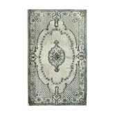 Handwoven overdyed anatolian 1970s 177 cm x 283 cm grey carpet