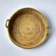Circular rattan and brass tray, Italy, circa 1970s