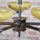 Art Deco Chandelier in Chrome and Beech, Czech, 1920s