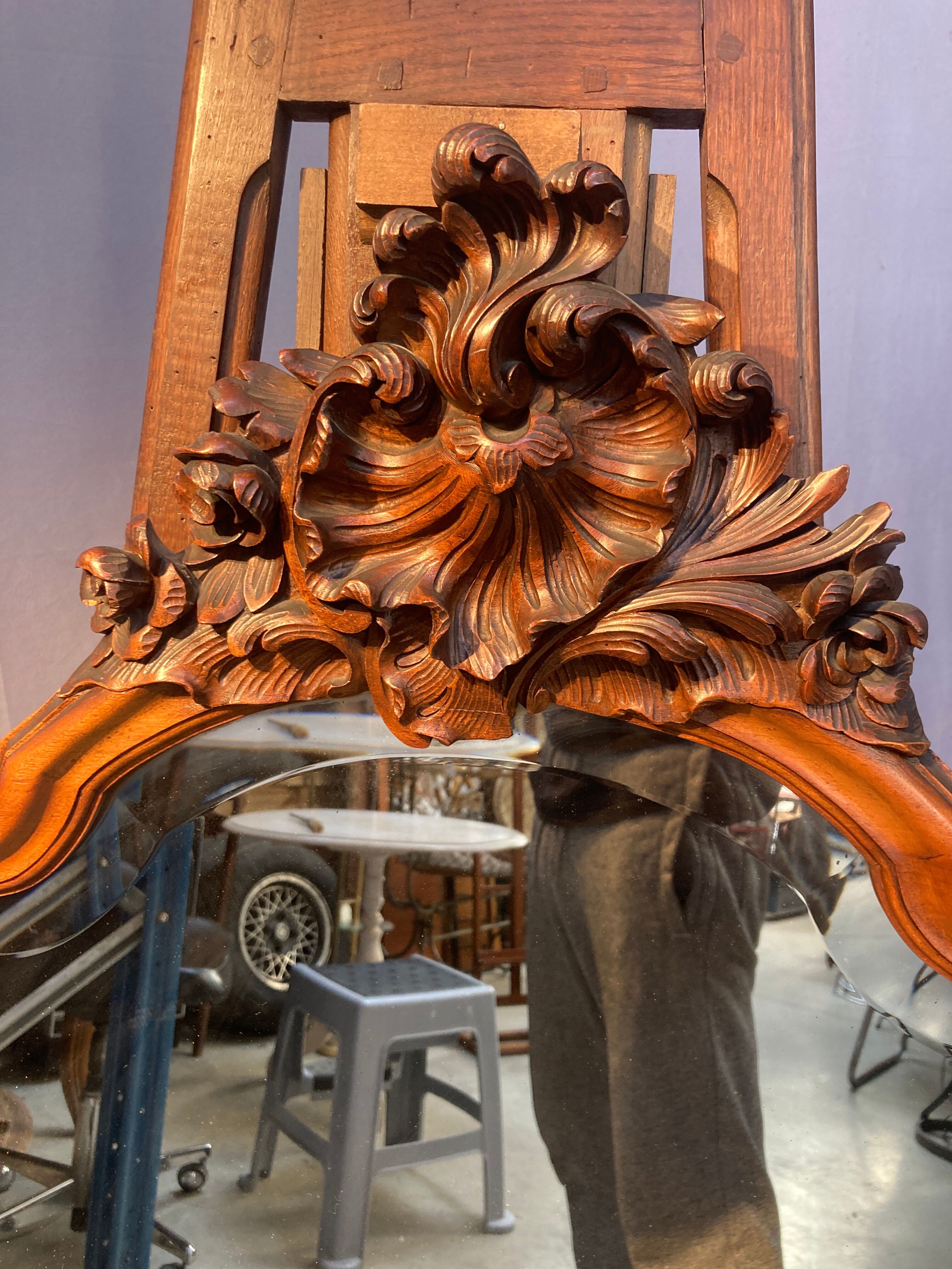 Carved wooden mirror 100x62cm