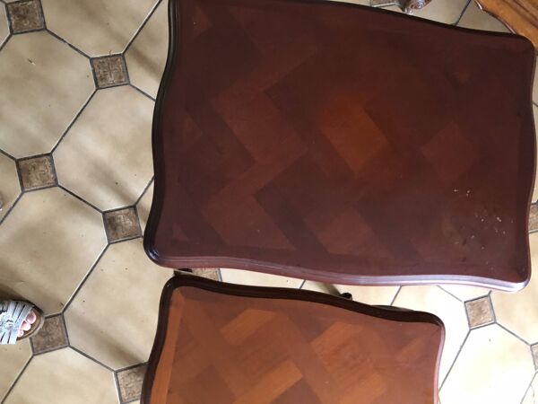 3 tables gigogne en merisier