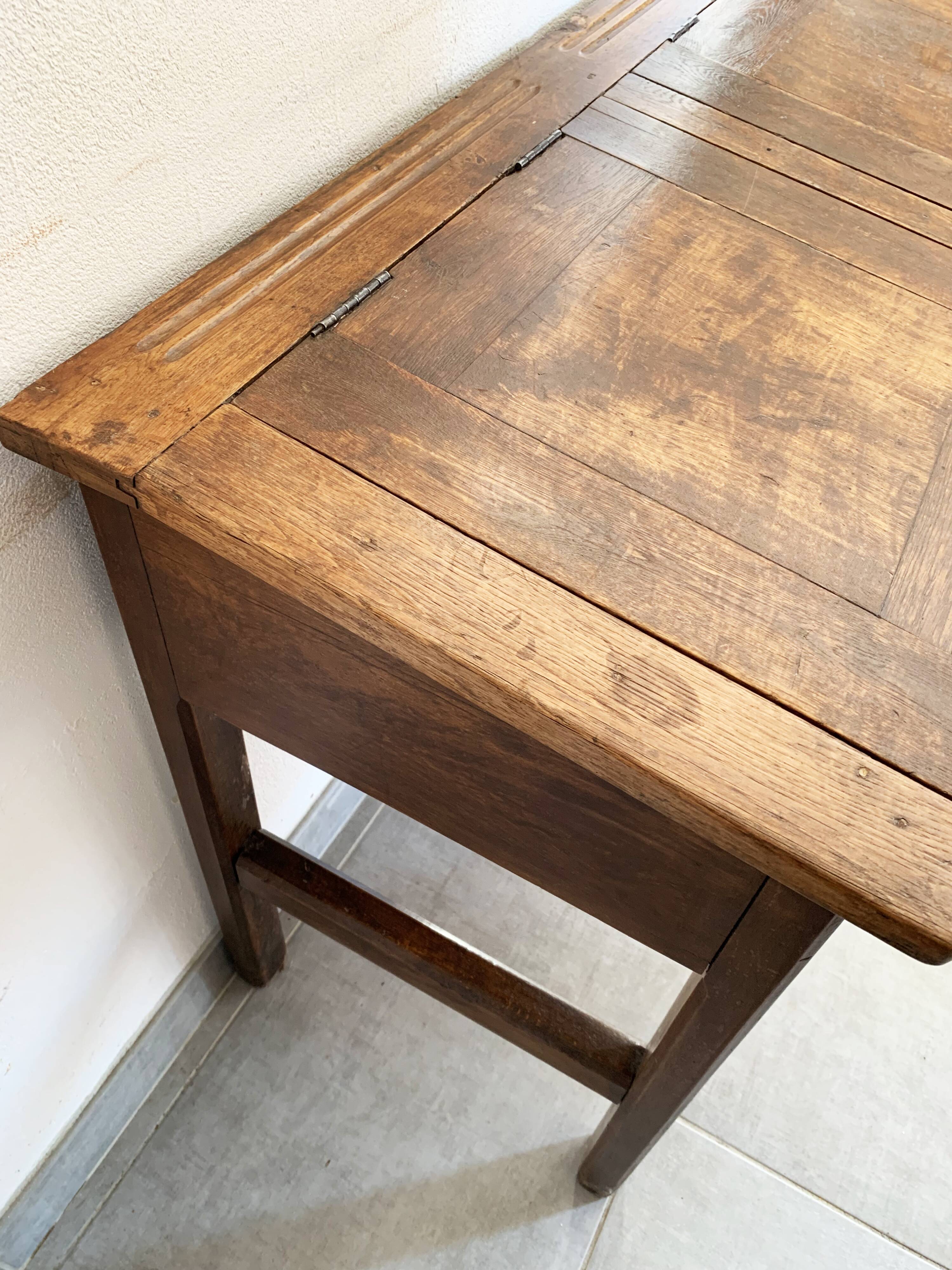 Adult desk double school vintage 50s-60s solid wood
