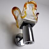 Wall lamp murano mazzega orange, frosted glass, italy, 1960