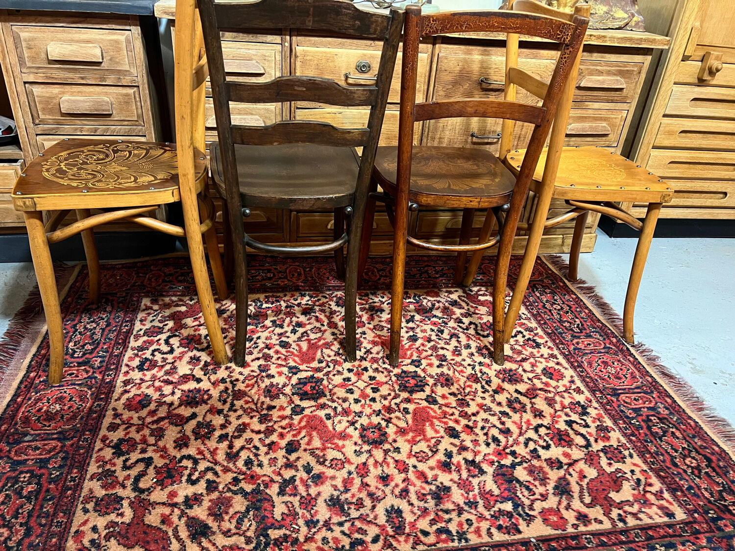 4 old bistro chairs