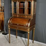 Rare Small Cylinder Desk and Showcase, Louis XVI style – Mid-19th century