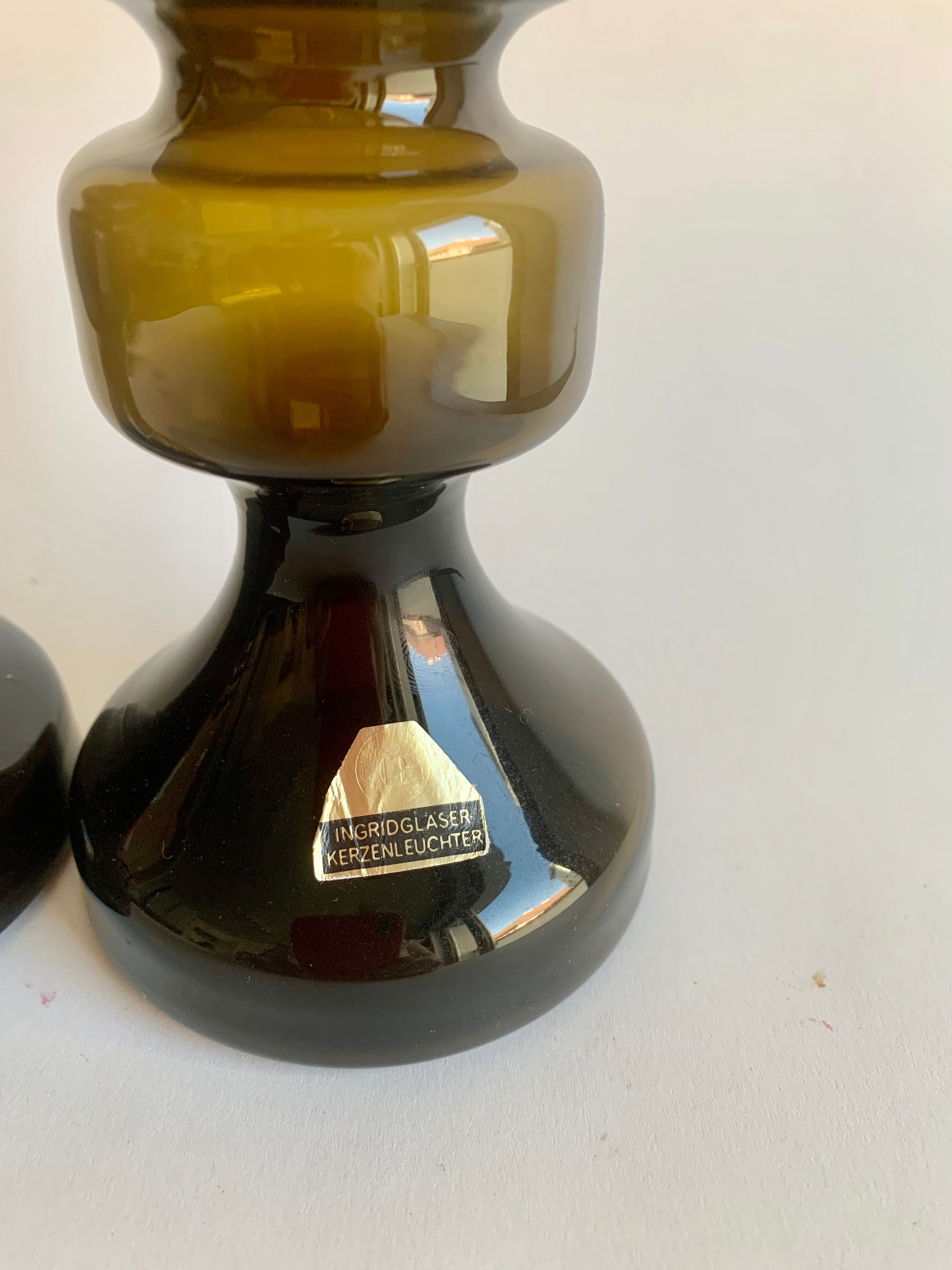 Pair of Candleholders, Ingrid Glashütte, Austria, 1960s