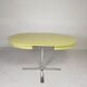 Vintage round dining table with a diameter of 100 cm, extendable to 135 cm, from the 1970s.