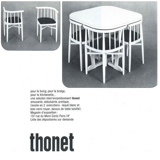 Set Thonet 1960 Table and 4 chairs
