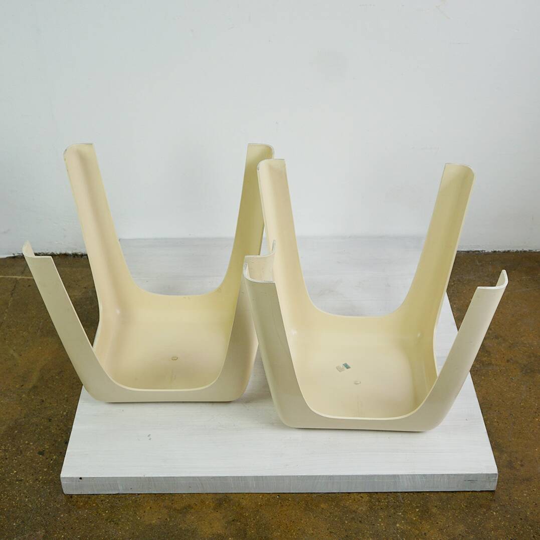 Beige plastic mid-century stools model No. by Valenti Milano Italy