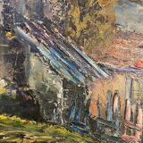 Painting, oil on canvas, Landscape on the island of St Denis by Raymond Besse.