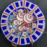 Plat en faïence polychrome de Longwy, vers 1930