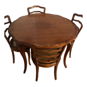 Table et chaises merisier - massif