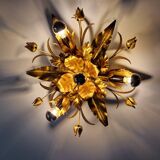 Italian ceiling light in gold-tone metal, 1970s