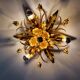 Italian ceiling light in gold-tone metal, 1970s