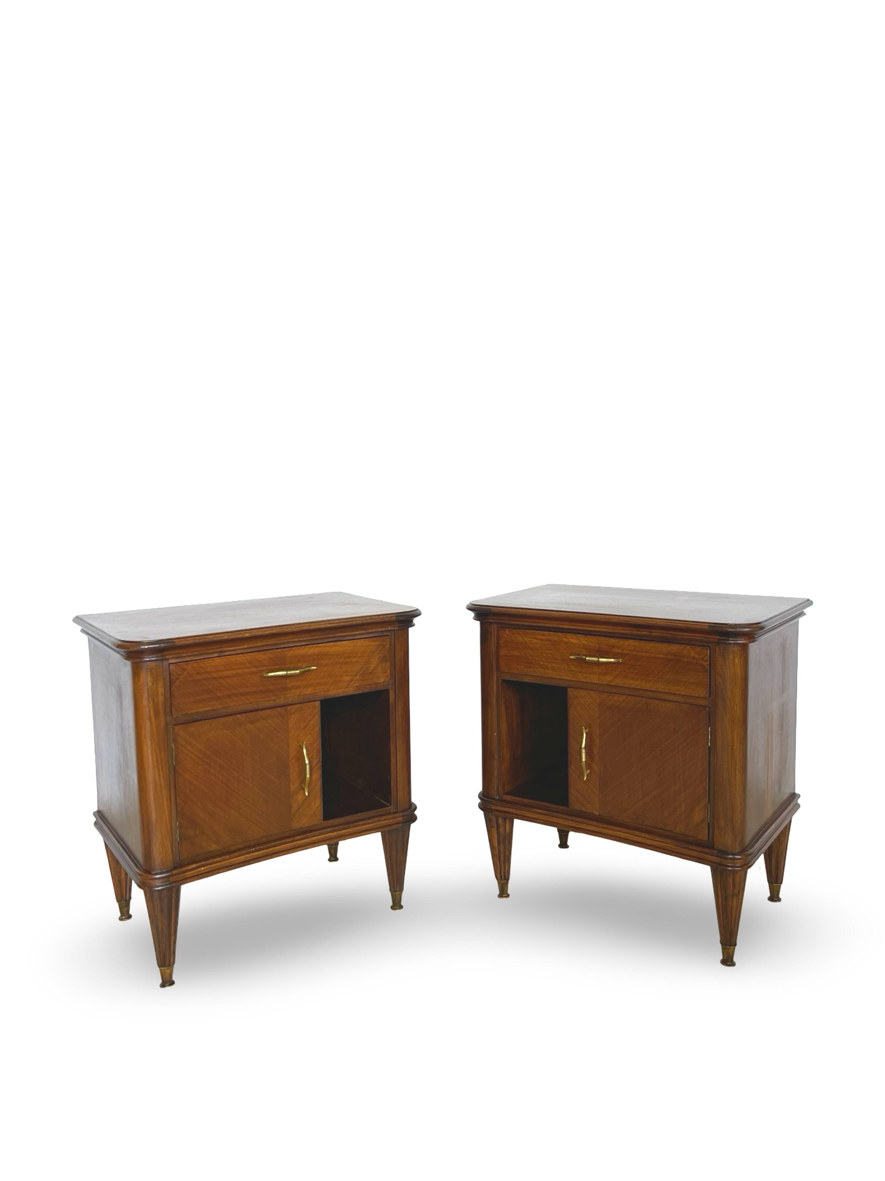 Pair of Italian bedside tables from the mid-20th century.