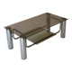 Chrome-plated metal and smoked glass coffee table, 1970