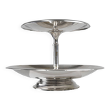 Large antique silver-plated bowl / etagère, France ca. 1900