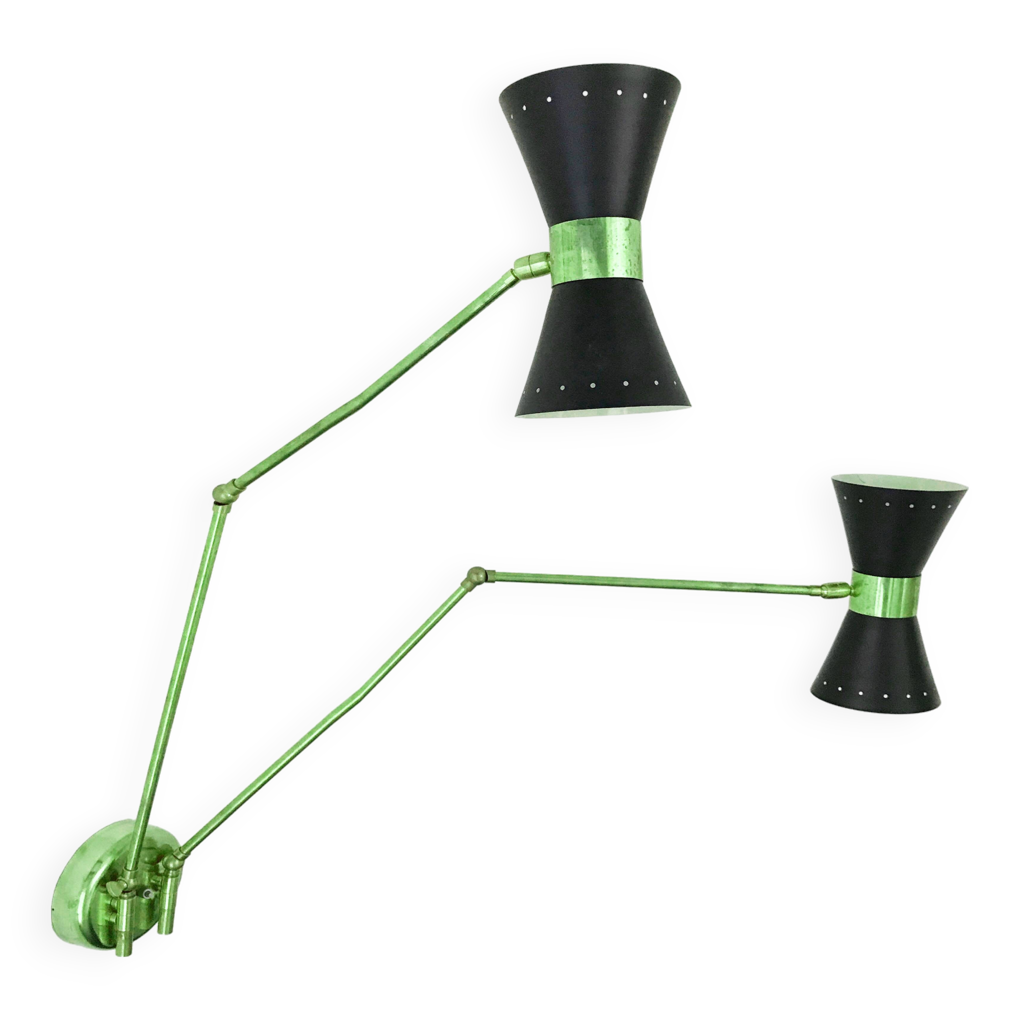 Italian articulated wall light diabolo design 50s