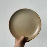 5 assiettes en dessert en grès beige