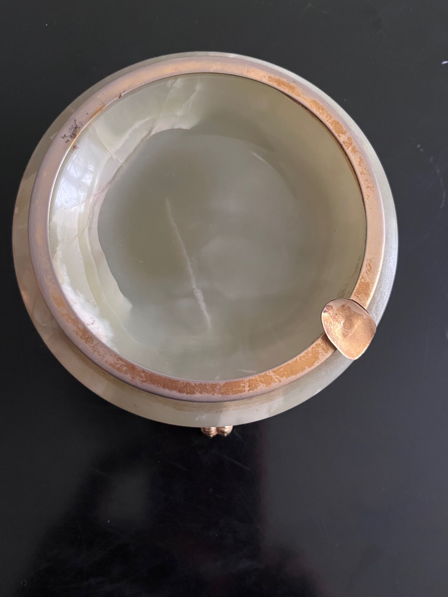 Marble and brass ashtray