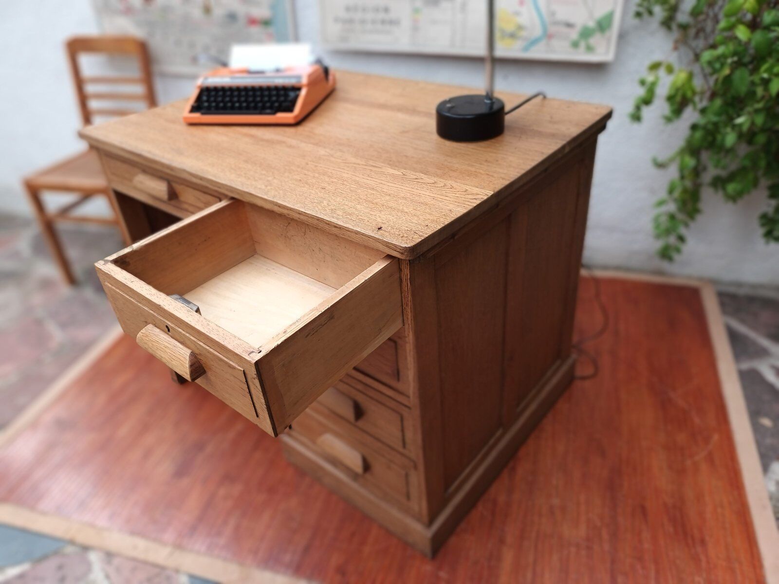 Solid oak desk counter