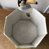 Vintage slip planter with Toucan decoration
