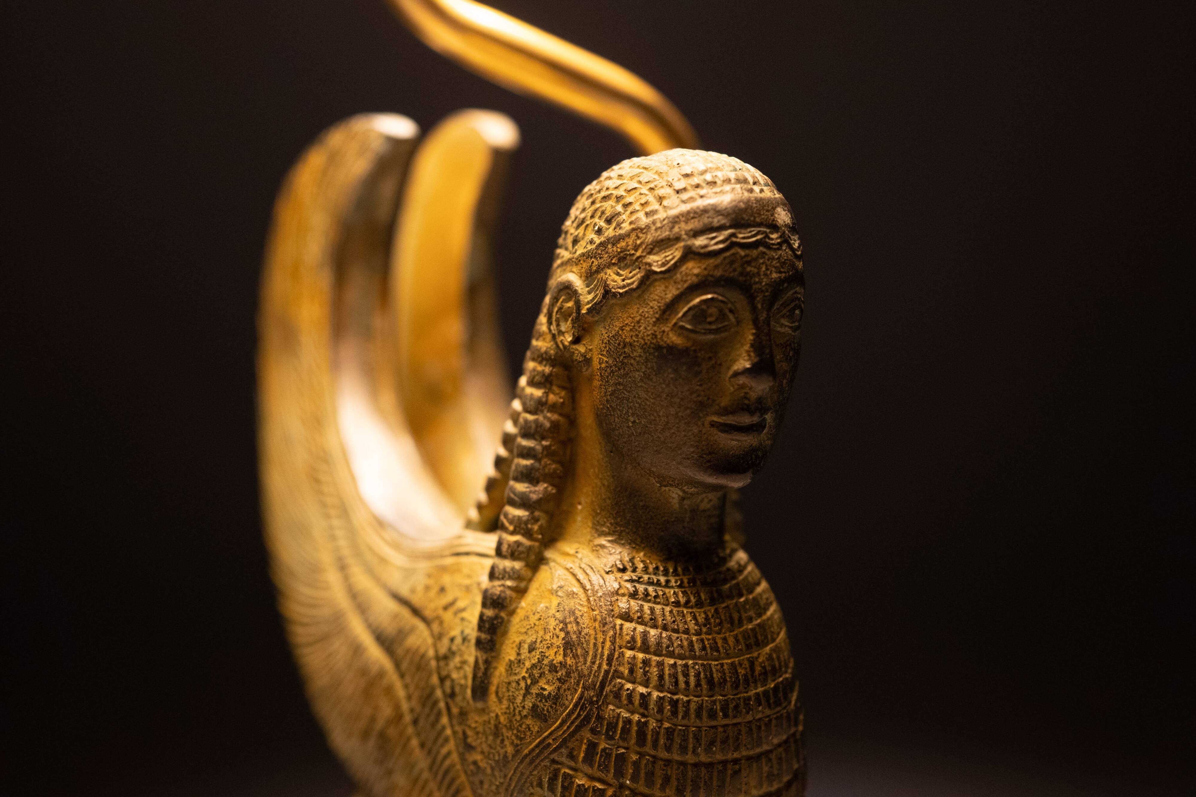 Maison Le Dauphin France, Exceptional Sphinx Table Lamp 1970s
