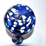 Biot vase in blue bubbled blown glass, design 2000, signed Arnold